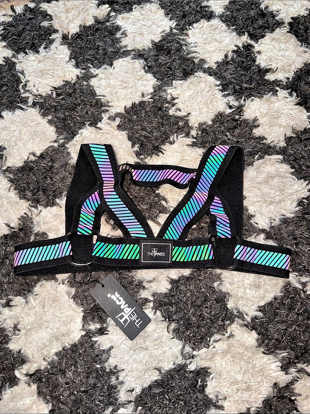 Men’s FlashTech Reflective Chest Harness Black Size S/M NWT
